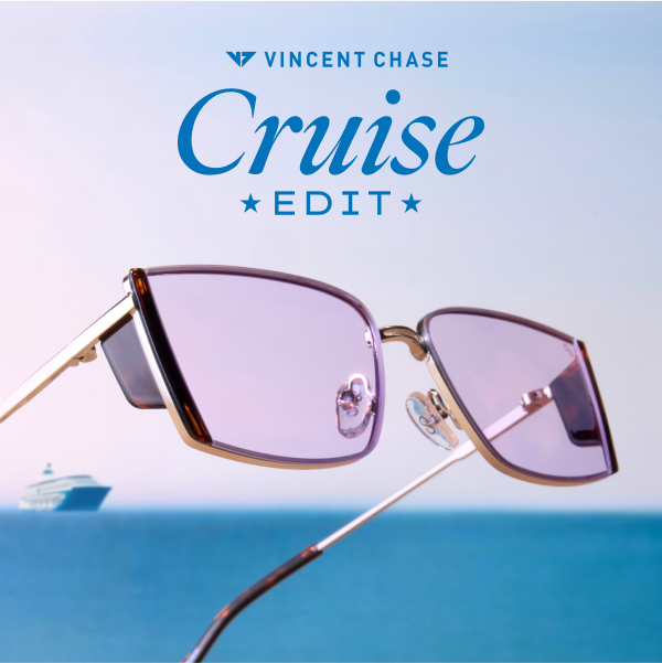 Grey Gunmetal Rimless Rectangle Vincent Chase VC Sun Metal