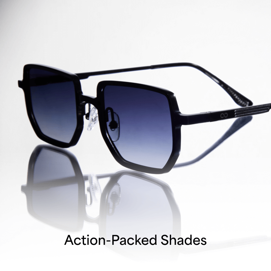 Buy Grey Black Full Rim Aviator Vincent Chase Polarized VC Sun