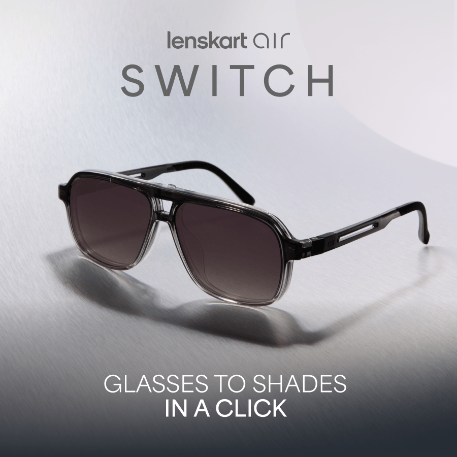 Gold Brown Full Rim Cat Eye Lenskart Air Switch LA E14401 C1 Clip