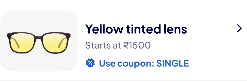 Yellow Tinted Zero Power
