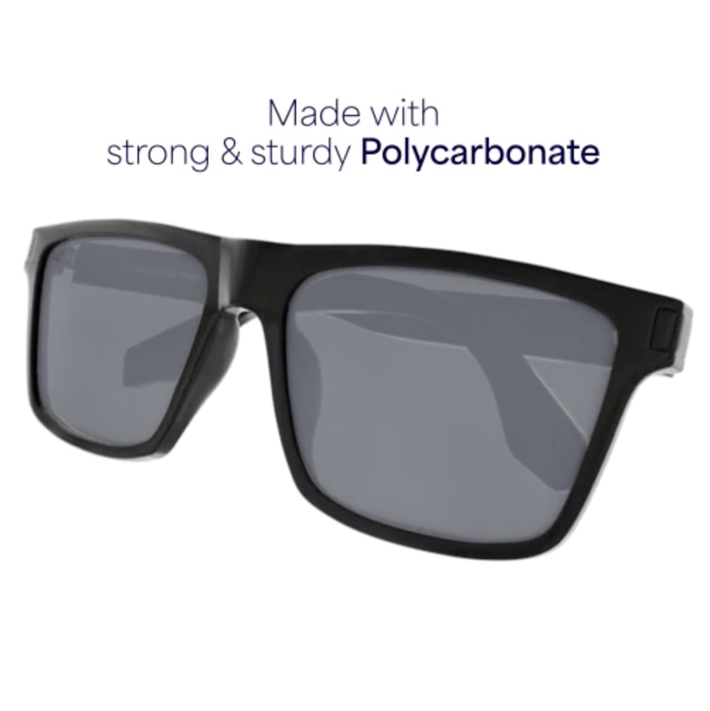 Grey Black Full Rim Rectangle Vincent Chase Polarized Sun Non